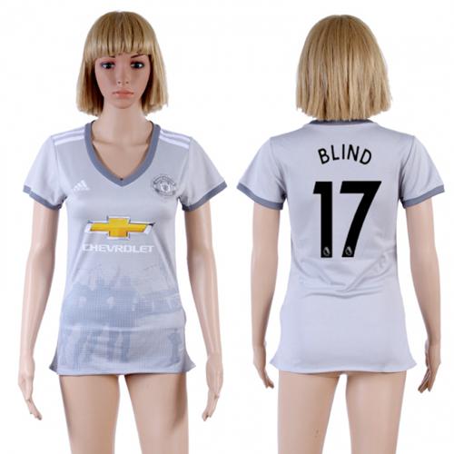 Women's Manchester United #17 Blind Sec Away Soccer Club Jersey - Click Image to Close